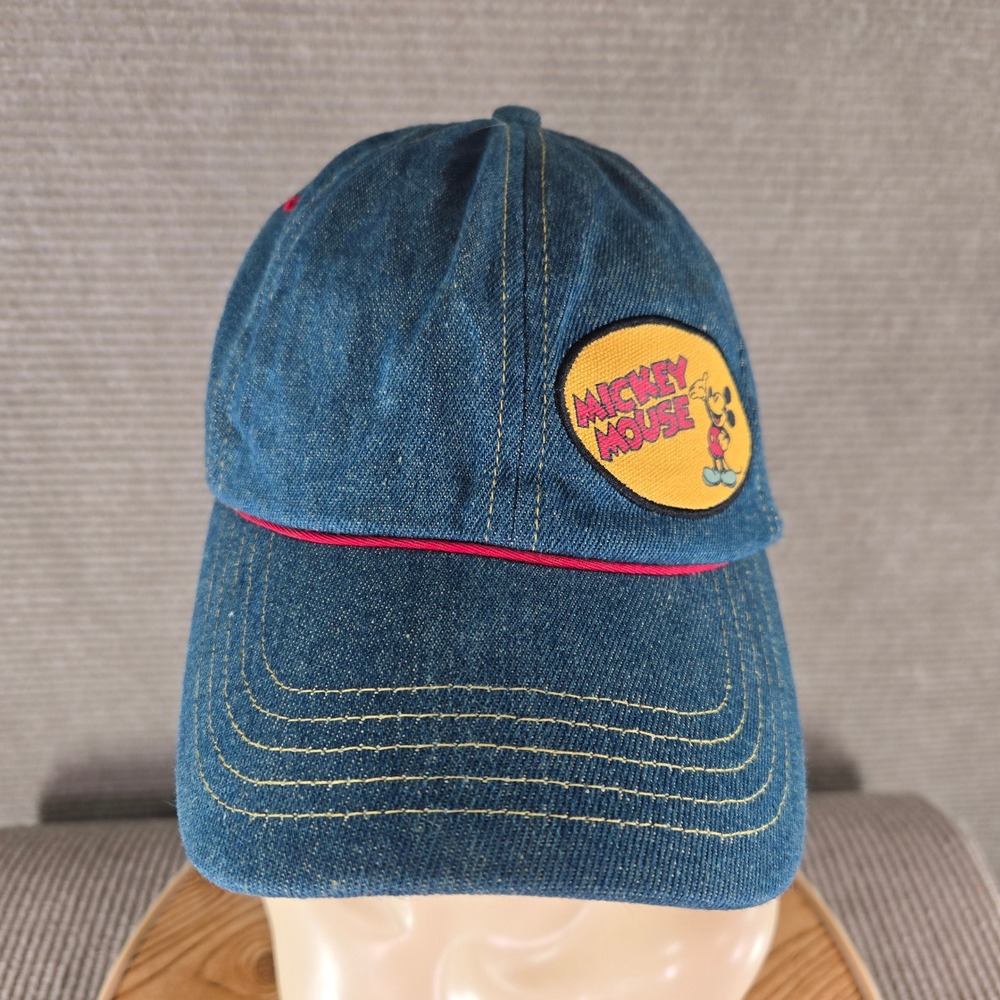 Disney Kids OS Blue Denim Mickey Mouse Patch Adjustable Baseball Cap